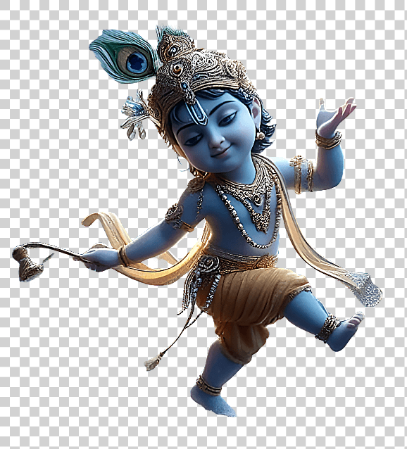 Baby Krishna Transparent PNG, Flute Playing Bal Krishna PNG, Krishna Dancing Pose PNG, Hindu God Transparent Clipart