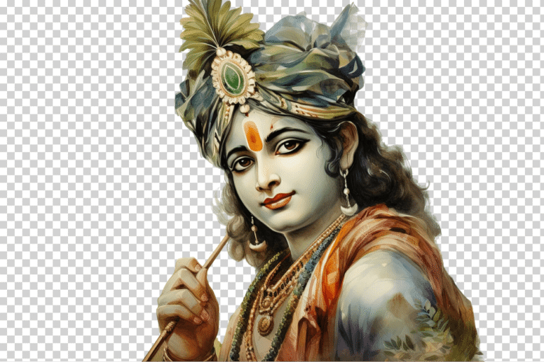 Krishna with Flute PNG Download, Lord Krishna PNG, Krishna Spiritual Image, Transparent Krishna