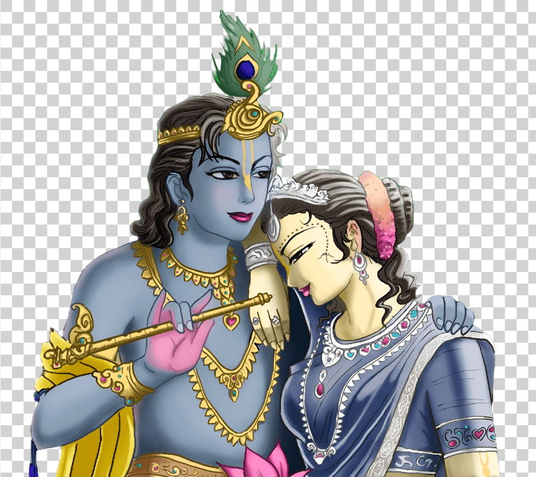 Radha Krishna Flute Png Image, Janmashtami PNG, Romantic Hindu God PNG Art, Krishna Radha PNG, Lord Krishna Devotional Pose, Lord Krishna png photo