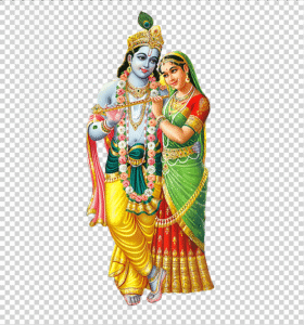Radha Krishna Transparent PNG Image – Indian Traditional Couple Pose, Radha Krishna Ji Standing PNG, Lord Krishna with Radha Ji PNG