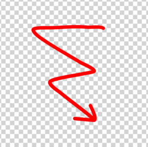 Red Zigzag Arrow PNG Transparent, Curved Down Arrow PNG Free Download, Red Zigzag Png