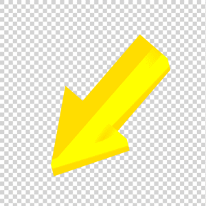 Yellow Down Arrow PNG, Yellow Arrow Transparent, Yellow Curved Arrow PNG, 3D Arrow PNG, Direction Arrow Clipart
