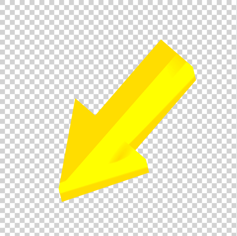Yellow Down Arrow PNG, Yellow Arrow Transparent, Yellow Curved Arrow PNG, 3D Arrow PNG, Direction Arrow Clipart